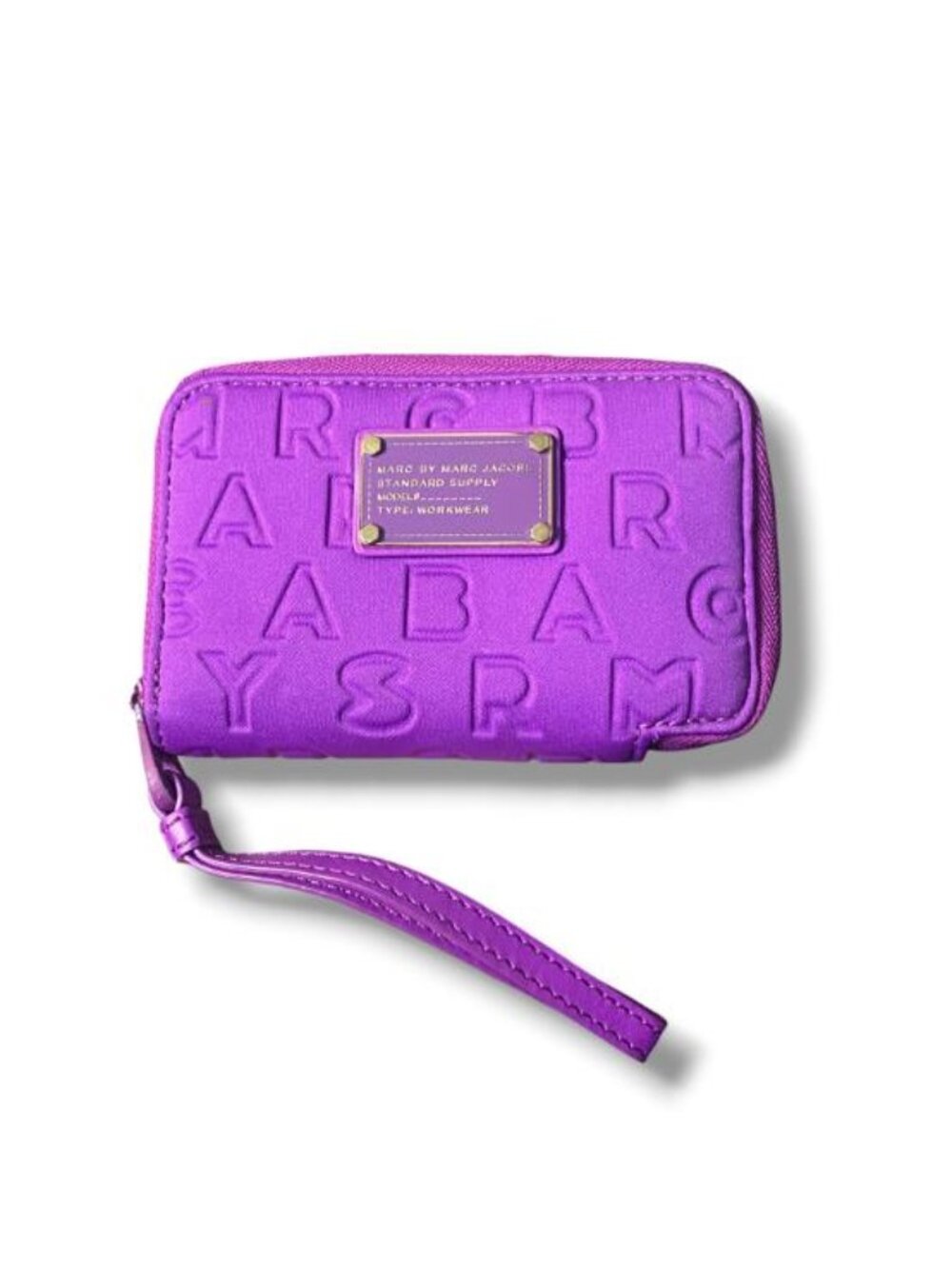 Marc by Marc Jacob Purple Embossed Wristlet Wallet